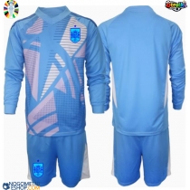 Otroški Nogometni dresi Španija Vratar Domači EP 2024 Dolgi Rokav (+ Kratke hlače)